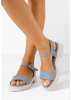 Granatowe sandały płaski Subtea ze sklepu Zapatos w kategorii Sandały damskie - zdjęcie 170838970