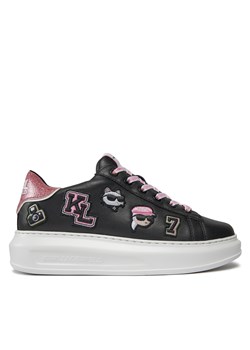 Sneakersy KARL LAGERFELD KL62574 Black Lthr W/Pink ze sklepu eobuwie.pl w kategorii Buty sportowe damskie - zdjęcie 170839751