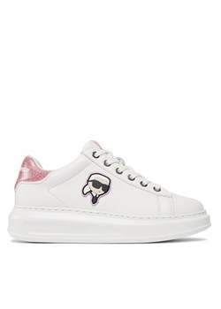 Sneakersy KARL LAGERFELD KL62530N White Lthr w/Pink 01P ze sklepu eobuwie.pl w kategorii Trampki damskie - zdjęcie 170840173
