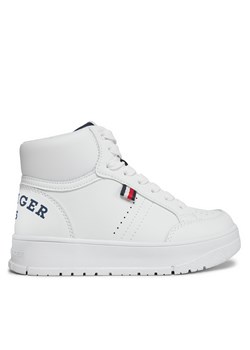 Sneakersy Tommy Hilfiger Logo High Top Lace-Up Sneaker T3X9-33362-1355 M White/Blue X336 ze sklepu eobuwie.pl w kategorii Buty sportowe dziecięce - zdjęcie 170840250