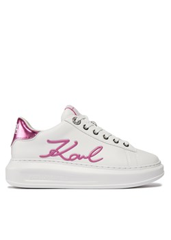 Sneakersy KARL LAGERFELD KL62510A White Lthr w/Pink 01P ze sklepu eobuwie.pl w kategorii Buty sportowe damskie - zdjęcie 170840493