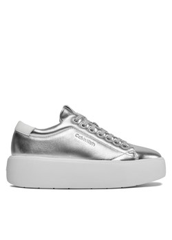 Sneakersy Calvin Klein Bubble Cupsole Lace Up Metallic HW0HW02008 Silver PE6 ze sklepu eobuwie.pl w kategorii Buty sportowe damskie - zdjęcie 170840563