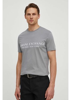 Armani Exchange t-shirt męski kolor szary z nadrukiem 8NZT72 Z8H4Z NOS ze sklepu ANSWEAR.com w kategorii T-shirty męskie - zdjęcie 170841232