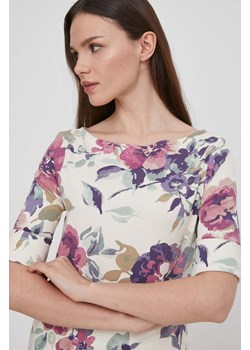 Lauren Ralph Lauren t-shirt damski kolor beżowy ze sklepu ANSWEAR.com w kategorii Bluzki damskie - zdjęcie 170841333