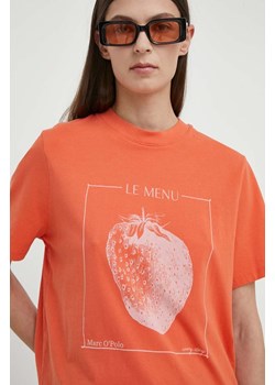 Marc O&apos;Polo t-shirt bawełniany damski kolor pomarańczowy ze sklepu ANSWEAR.com w kategorii Bluzki damskie - zdjęcie 170841353