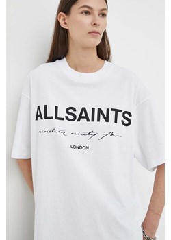 AllSaints t-shirt bawełniany HELIS CARLIE TEE damski kolor biały ze sklepu ANSWEAR.com w kategorii Bluzki damskie - zdjęcie 170841382