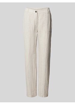 Spodnie lniane o kroju regular fit ze szlufkami na pasek model ‘NORA’ ze sklepu Peek&Cloppenburg  w kategorii Spodnie damskie - zdjęcie 170842234