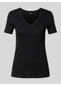 T-shirt z dekoltem w serek w jednolitym kolorze ze sklepu Peek&Cloppenburg  w kategorii Bluzki damskie - zdjęcie 170842254