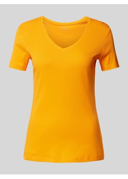 T-shirt z dekoltem w serek w jednolitym kolorze ze sklepu Peek&Cloppenburg  w kategorii Bluzki damskie - zdjęcie 170842522
