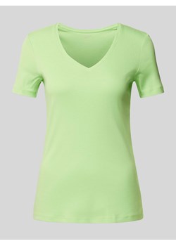 T-shirt z dekoltem w serek w jednolitym kolorze ze sklepu Peek&Cloppenburg  w kategorii Bluzki damskie - zdjęcie 170842661