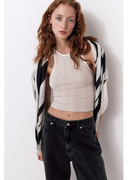 H & M - Dzianinowy top bez rękawów - Beżowy ze sklepu H&M w kategorii Bluzki damskie - zdjęcie 170842752