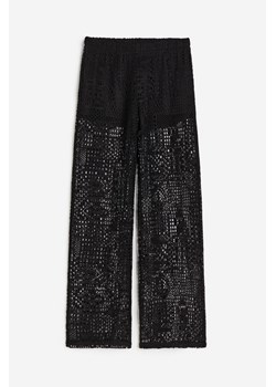 H & M - Spodnie o wyglądzie szydełkowej robótki - Czarny ze sklepu H&M w kategorii Spodnie damskie - zdjęcie 170842842