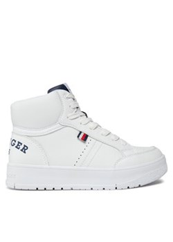 Tommy Hilfiger Sneakersy Logo High Top Lace-Up Sneaker T3X9-33362-1355 S Biały ze sklepu MODIVO w kategorii Buty sportowe dziecięce - zdjęcie 170846573