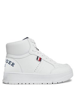 Tommy Hilfiger Sneakersy Logo High Top Lace-Up Sneaker T3X9-33362-1355 M Biały ze sklepu MODIVO w kategorii Buty sportowe dziecięce - zdjęcie 170847803