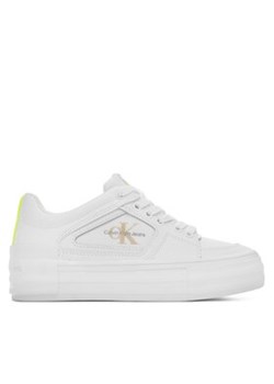 Calvin Klein Jeans Sneakersy Vulc Flatform Bold Fluo Contr YW0YW00904 Biały ze sklepu MODIVO w kategorii Trampki damskie - zdjęcie 170849171