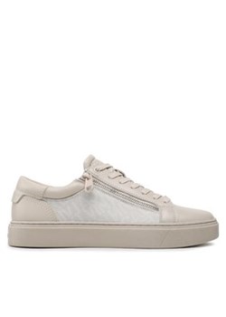 Calvin Klein Sneakersy Low Top Lace Up W/Zip Mono HM0HM01059 Beżowy ze sklepu MODIVO w kategorii Trampki męskie - zdjęcie 170849581