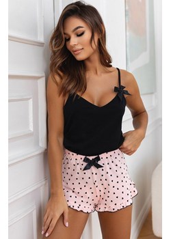 Bawełniana piżama damska w serca Mellissa, Kolor czarno-różowy, Rozmiar L, SENSIS ze sklepu Primodo w kategorii Piżamy damskie - zdjęcie 170850470