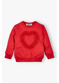 Bluza dla dziewczynki  z sercem czerwona ze sklepu 5.10.15 w kategorii Bluzy dziewczęce - zdjęcie 170850730