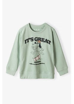 Cienka zielona bluza dresowa dla chłopca - 5.10.15. ze sklepu 5.10.15 w kategorii Bluzy dziewczęce - zdjęcie 170850732