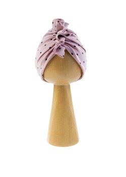 Różowa czapka dziewczęca w serduszka typu turban ze sklepu 5.10.15 w kategorii Czapki dziecięce - zdjęcie 170850772