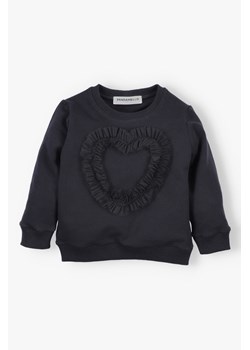 Bluza dla dziewczynki  z sercem czarna ze sklepu 5.10.15 w kategorii Bluzy dziewczęce - zdjęcie 170850810