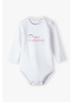 Białe bawełniane body niemowlęce - MAŁA CZARODZIEJKA ze sklepu 5.10.15 w kategorii Body niemowlęce - zdjęcie 170850821