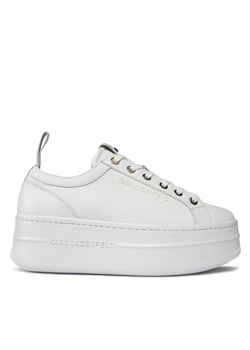 Sneakersy KARL LAGERFELD KL65019 White Lthr/Textile 411 ze sklepu eobuwie.pl w kategorii Buty sportowe damskie - zdjęcie 170854810