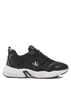Sneakersy Calvin Klein Jeans Retro Tennis Su-Mesh YM0YM00589 Czarny ze sklepu eobuwie.pl w kategorii Buty sportowe męskie - zdjęcie 170855070
