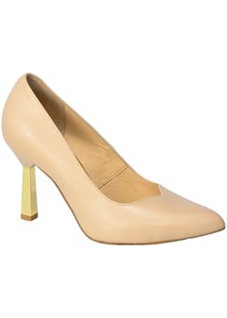 Szpilki Euromoda Shoes TMX1630-R09 020 Nude Zamsz Skóra Naturalna ze sklepu EuroButy.com.pl w kategorii Czółenka - zdjęcie 170857802