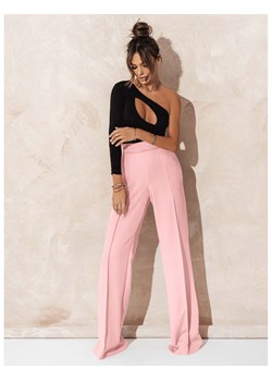 Eleganckie spodnie z szerokimi nogawkami ASALA- pudrowy róż ze sklepu magmac.pl w kategorii Spodnie damskie - zdjęcie 170858864