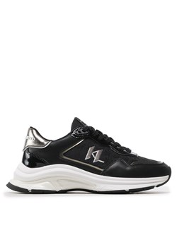 Sneakersy KARL LAGERFELD KL63165 Black Lthr/Text W/Silver ze sklepu eobuwie.pl w kategorii Buty sportowe damskie - zdjęcie 170860210