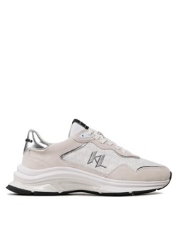 Sneakersy KARL LAGERFELD KL53165 White Lthr/Textile W/Silver ze sklepu eobuwie.pl w kategorii Buty sportowe męskie - zdjęcie 170860373