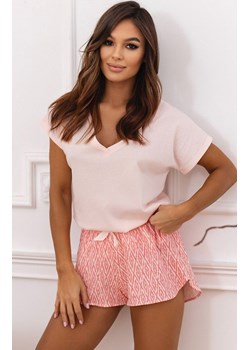 Bawełniana piżama damska na krótki rękaw Mensin, Kolor różowy-wzór, Rozmiar M, SENSIS ze sklepu Intymna w kategorii Piżamy damskie - zdjęcie 170863372