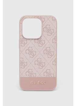 Guess etui na telefon iPhone 14 Pro 6,1&quot; kolor różowy ze sklepu ANSWEAR.com w kategorii Etui - zdjęcie 170866434