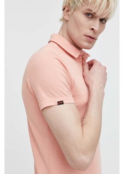 Superdry polo bawełniane kolor różowy gładki ze sklepu ANSWEAR.com w kategorii T-shirty męskie - zdjęcie 170867243