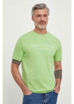 Marc O&apos;Polo t-shirt bawełniany męski kolor zielony z nadrukiem ze sklepu ANSWEAR.com w kategorii T-shirty męskie - zdjęcie 170867390