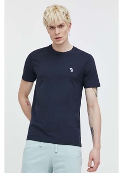 Abercrombie &amp; Fitch t-shirt bawełniany męski kolor granatowy gładki ze sklepu ANSWEAR.com w kategorii T-shirty męskie - zdjęcie 170867424