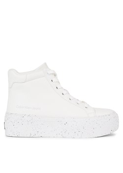 Sneakersy Calvin Klein Jeans Bold Vulc Flatf Mid Laceup Wn YW0YW01230 Biały ze sklepu eobuwie.pl w kategorii Trampki damskie - zdjęcie 170868300