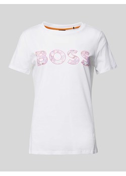 T-shirt z nadrukiem z logo model ‘Elogo’ ze sklepu Peek&Cloppenburg  w kategorii Bluzki damskie - zdjęcie 170869163
