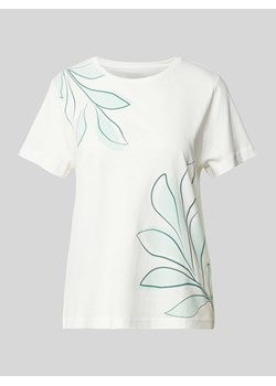 T-shirt z nadrukiem z motywem i wyhaftowanym motywem ze sklepu Peek&Cloppenburg  w kategorii Bluzki damskie - zdjęcie 170869620