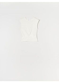 Sinsay - Bluzka z marszczeniami - kremowy ze sklepu Sinsay w kategorii Bluzki damskie - zdjęcie 170872803