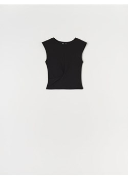 Sinsay - Bluzka z marszczeniami - czarny ze sklepu Sinsay w kategorii Bluzki damskie - zdjęcie 170872804