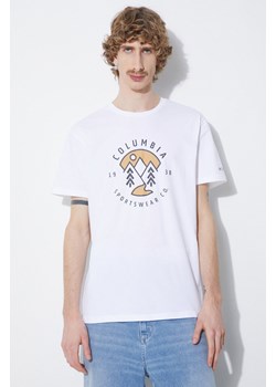 Columbia t-shirt bawełniany Rapid Ridge kolor beżowy z nadrukiem 1888813 ze sklepu PRM w kategorii T-shirty męskie - zdjęcie 170874312