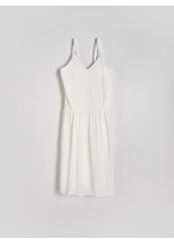Reserved - Sukienka z modalem - biały ze sklepu Reserved w kategorii Sukienki - zdjęcie 170875542