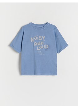 Reserved - T-shirt oversize z nadrukiem - niebieski ze sklepu Reserved w kategorii T-shirty chłopięce - zdjęcie 170875713