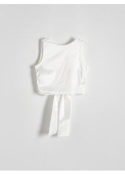 Reserved - Bluzka z wiązaniem - biały ze sklepu Reserved w kategorii Bluzki damskie - zdjęcie 170875971