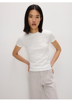 Reserved - T-shirt z modalem - biały ze sklepu Reserved w kategorii Bluzki damskie - zdjęcie 170876003
