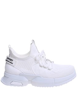 Białe wkładane buty sportowe /B3-2 15973 T287/ ze sklepu Pantofelek24.pl w kategorii Buty sportowe damskie - zdjęcie 170879231
