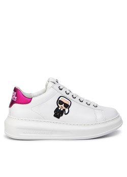 Sneakersy KARL LAGERFELD KL62530 White Lthr W/Pink ze sklepu eobuwie.pl w kategorii Buty sportowe damskie - zdjęcie 170879600