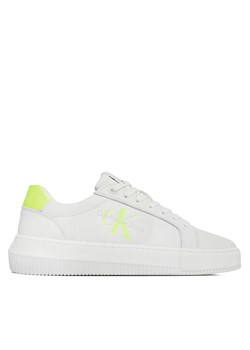 Sneakersy Calvin Klein Jeans Chunky Cupsole Laceup Mon Lth Wn YW0YW00823 Bright White/Safety Yellow 02V ze sklepu eobuwie.pl w kategorii Buty sportowe damskie - zdjęcie 170881100